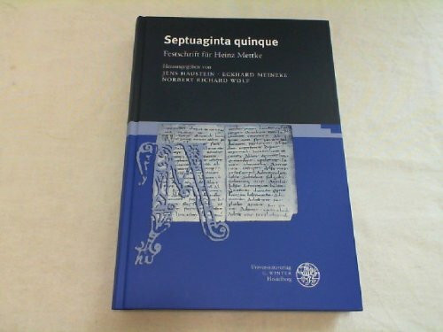Septuaginta quinque: Festschrift für Heinz Mettke (Jenaer Germanistische Forschungen: Neue Folge)