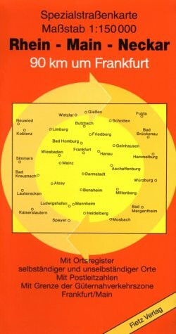 Fietz-Spezialstraßenkarte 10. Rhein- Main- Neckar. 1 : 150 000