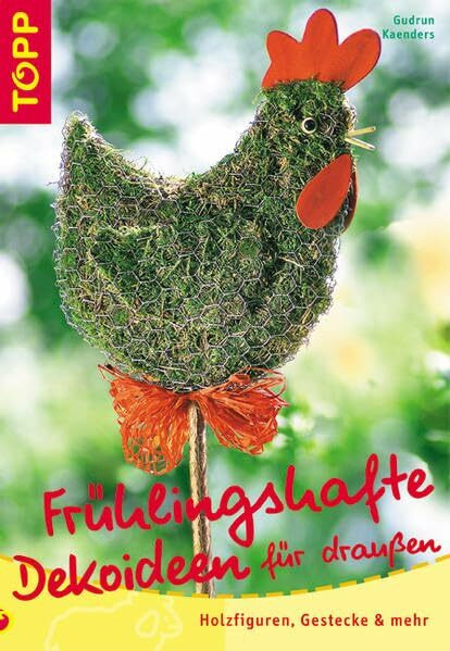 Frühlingshafte Dekoideen für draussen: Holzfiguren Gestecke und mehr