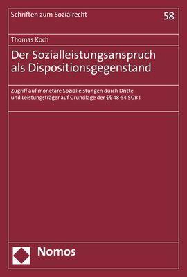 Der Sozialleistungsanspruch als Dispositionsgegenstand