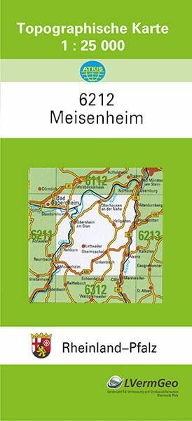 TK25 6212 Meisenheim: Topographische Karte 1:25000 (Topographische Karten 1:25000 (TK 25) Rheinland-Pfalz (amtlich): Mehrfarbige Ausgabe)