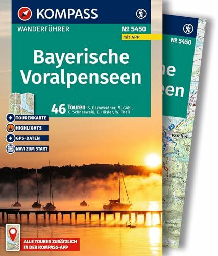 KOMPASS Wanderführer Bayerische Voralpenseen, 46 Touren mit Extra-Tourenkarte: mit Touren und GPS-Daten in der KOMPASS-App