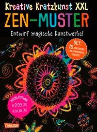 Kreative Kratzkunst XXL: ZEN-Muster: Set mit 20 Kratztafeln, Mappe, Anleitungsbuch und Holzstift