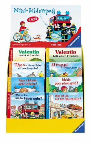 Ravensburger Mini-Bilderspass - Verkaufskassette: Was ist los auf der Baustelle? /Was ist los bei der Feuerwehr /Ich bin doch schon gross /Papa, ich ... heim /Theo - kleiner Kater auf dem Bauernhof