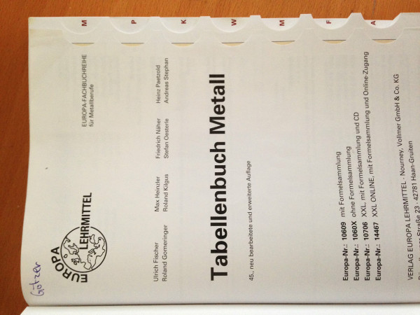 Tabellenbuch Metall: mit Formelsammlung
