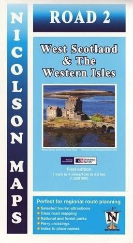Nicolson Map West Scotland & The Western Isles: Road Map. Perfect for regional route planning