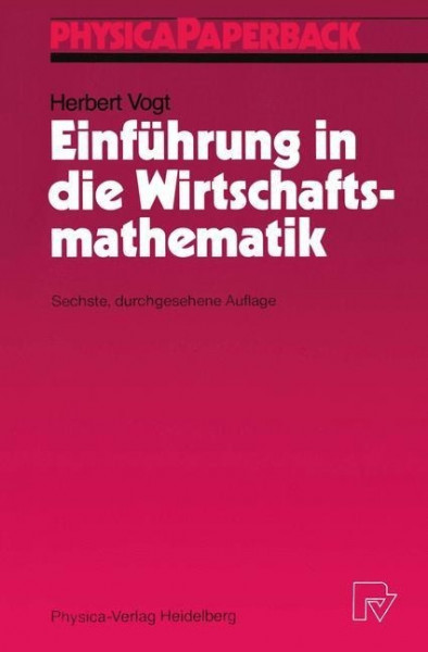 Einführung in die Wirtschaftsmathematik