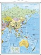 Asien politisch: Wandkarte mit Metallbeleistung