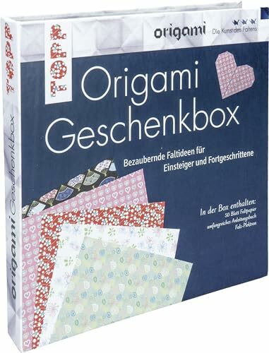 Origami Geschenkbox: Buch mit Faltanleitungen, 50 Faltblättern und einem Falz-Plektron (Buch plus Material)