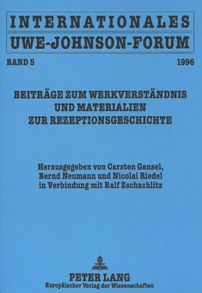 Internationales Uwe-Johnson-Forum. Band 5 (1996)