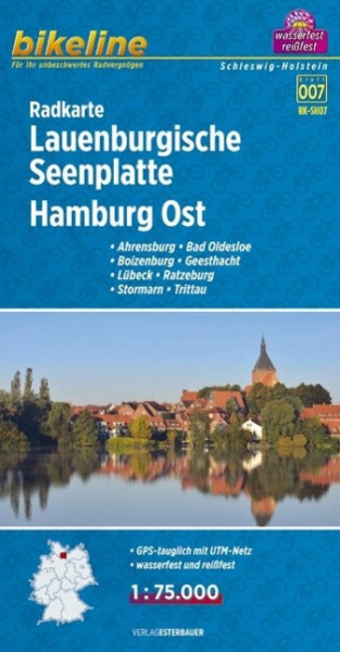 Bikeline Radkarte Lauenburgische Seenplatte. Hamburg Ost (SH07) 1 : 75 000