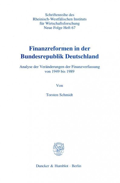 Finanzreformen in der Bundesrepublik Deutschland