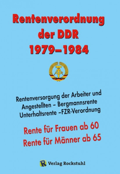 Rentenverordnung der DDR 1979-1984
