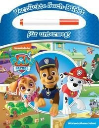 PAW Patrol - Verrückte Such-Bilder für unterwegs - Wimmelbuch - Pappbilderbuch mit Stift und abwischbaren Seiten