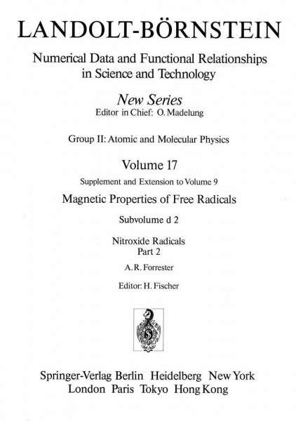 Nitroxide Radicals / Nitroxid-Radikale 2 (Molecules and Radicals)