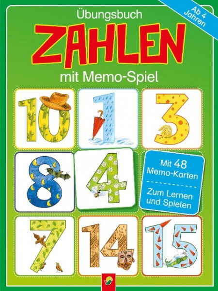 Übungsbuch Zahlen mit Memo-Spiel für Kinder ab 4 Jahren