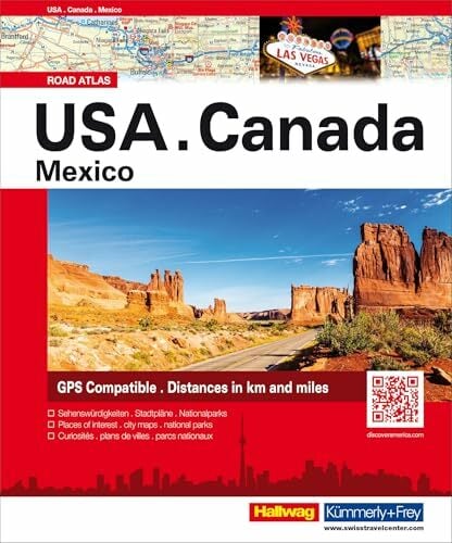 Hallwag Strassenatlas USA, Canada, Mexico: USA, Kanada, Mexico in übersichtlichen Karten mit Spiralbindung, Ortsverzeichnis, 4WD Tracks und... Hallwag Strassenatlas USA, Canada, Mexico: USA, Kanada, Mexico in übersichtlichen Karten mit Spiralbindung, Ortsverzeichnis, 4WD Tracks und Reiseinformationen. GPS tauglich (Hallwag Atlas)