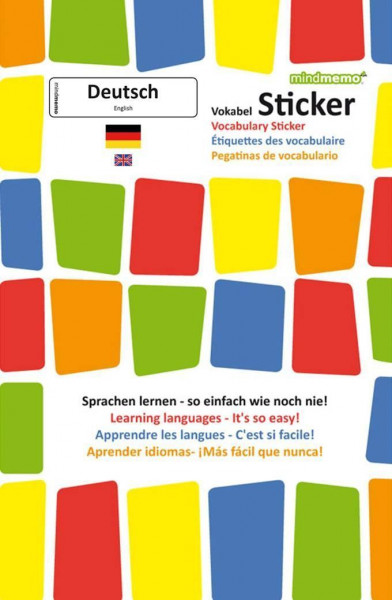 mindmemo Vokabel Sticker - Grundwortschatz Deutsch (DaF) / Englisch - 280 Vokabel Aufkleber - Zusammenfassung
