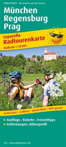 München - Regensburg - Prag 1 : 50 000. Radwanderkarte