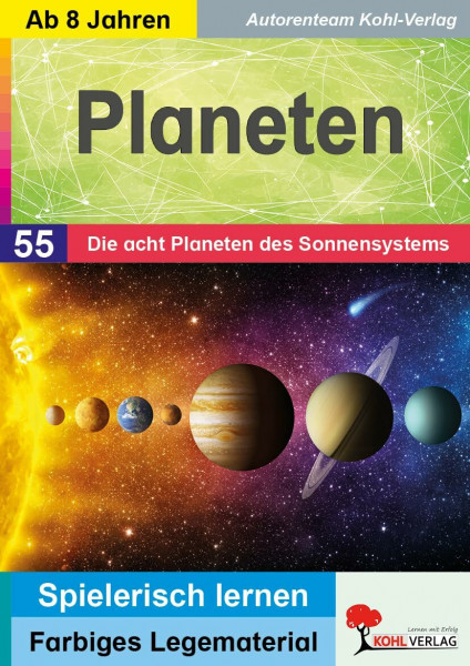 Planeten Sonnensystem Sachunterricht Grundschule Förderschule Sekundarstufe Klasse 3 4 5 6 7 8 Grundschrift Farbdruck | Legestern Montessori ... (Montessori-Reihe: Lern- und Legematerial)