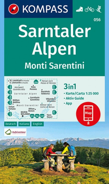 KOMPASS Wanderkarte Sarntaler Alpen, Monti Sarentini 1:25 000