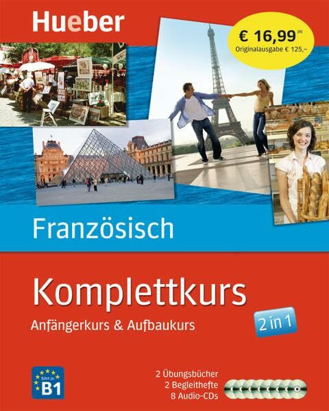 Komplettkurs Französisch: Anfängerkurs & Aufbaukurs / Paket: 2 Übungsbücher + 8 Audio-CDs