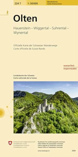 224T Olten Wanderkarte: Hauenstein - Wiggertal - Suhrental - Wynental (Wanderkarten 1:50 000)