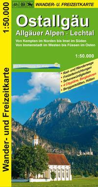 Ostallgäu, Allgäuer Alpen, Lechtal 1:50.000 Wander- und Freizeitkarte