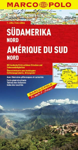 MARCO POLO Kontinentalkarte Südamerika Nord: Mit landschaftlich schönen Strecken und Sehenswürdigkeiten. Übersichtskarte zum Ausklappen, ... (MARCO POLO Kontinental /Länderkarten)