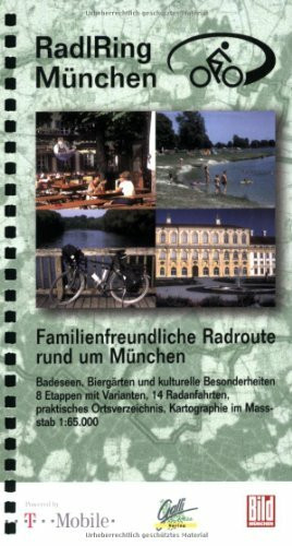 RadlRing München Radführer 1 : 65000: Familienfreundliche Radroute rund um München. Badeseen, Biergärten und kulturelle Besonderheiten. 8 Etappen mit Varianten, 14 Radanfahrten. Mit Ortsverz.