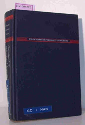 Handbook of Behavioural Assessment (Wiley Series on Personality Processes)