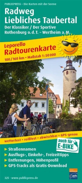 Radweg Liebliches Taubertal, Rothenburg o.d.T. - Wertheim a. M. 1 : 50 000