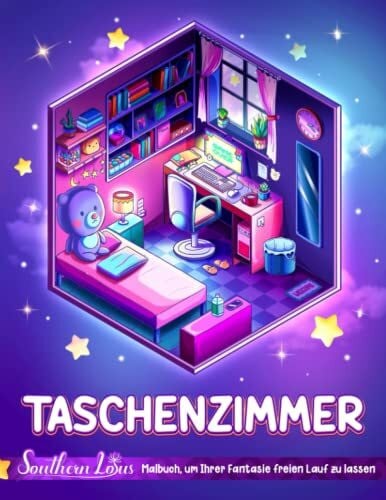 Taschenzimmer Ausmalbuch: Winzige Illustrationen von Miniatur- und gemütlichen Zimmern, Kunstliebhaber-Geschenke für Erwachsene, Teenager, Mädchen, ... die Entspannung und Kreativität bieten