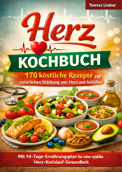 Herz Kochbuch: 170 köstliche Rezepte zur natürlichen Stärkung von Herz und Gefäßen – Mit 14-Tage-Ernährungsplan für eine stabile Herz-Kreislauf-Gesundheit