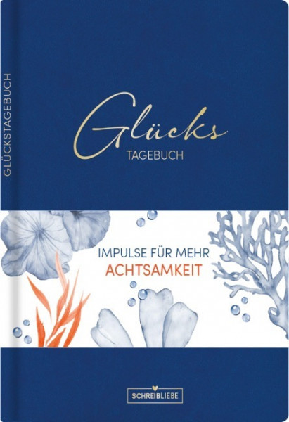 Glückstagebuch Soft Touch Blue, vegan