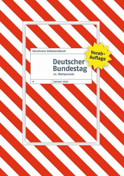Vorabauflage Kürschners Volkshandbuch Deutscher Bundestag