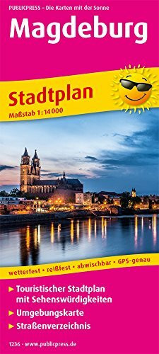 Magdeburg: Touristischer Stadtplan mit Sehenswürdigkeiten und Straßenverzeichnis. 1 : 14 000 (Stadtplan: SP)