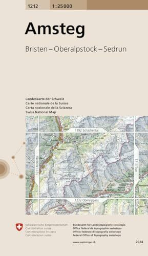 1212 Amsteg: Bristen - Oberalpstock - Sedrun (Landeskarte 1:25 000, Band 1212) 1212 Amsteg: Bristen - Oberalpstock - Sedrun (Landeskarte 1:25 000, Band 1212)
