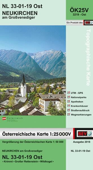 BEV-Karte 3219-Ost, Neukirchen am Großvenediger 1:25 000V: NL 33-01-19 Ost