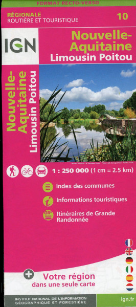 Nouvelle Aquitaine (Limousin-Poitou) Recto/verso 1:250 000