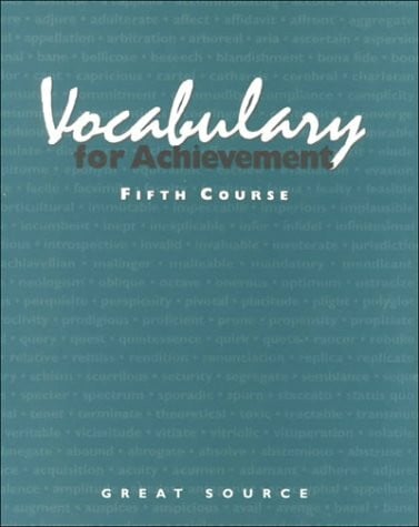 Vocabulary for Achievement, Fifth Course: Course 5