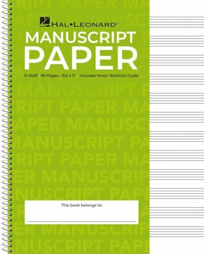 Hal Leonard Standard Wirebound Manuscript Paper | Notenpapier Mit Spiralbindung Für Kompositio...
