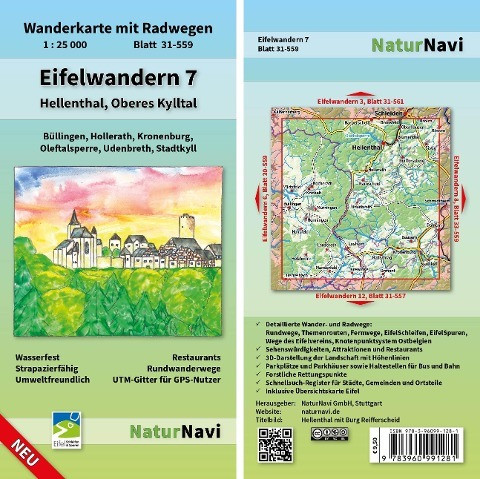 Eifelwandern 7 - Hellenthal, Oberes Kylltal 1 : 25 000