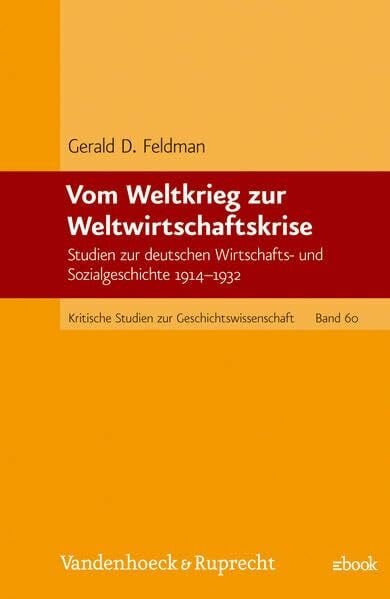 Vom Weltkrieg zur Weltwirtschaftskrise. Studien zur deutschen Wirtschafts- und Sozialgeschichte 1914-1932