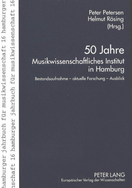 50 Jahre Musikwissenschaftliches Institut in Hamburg