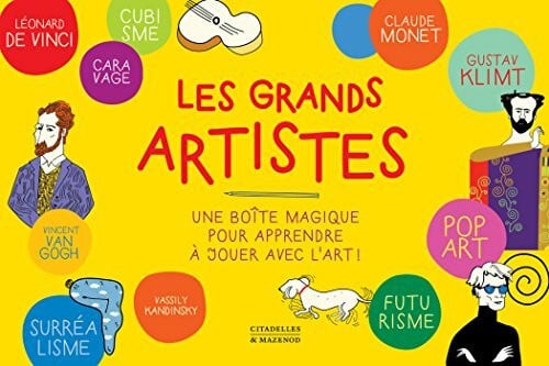 Les grands artistes: Une boîte magique pour apprendre à jouer avec l'art ! Contient : 10 dépliants cartonnés de 8 pages, 2 feuillets d'autocollants, 2 feuillets transparents
