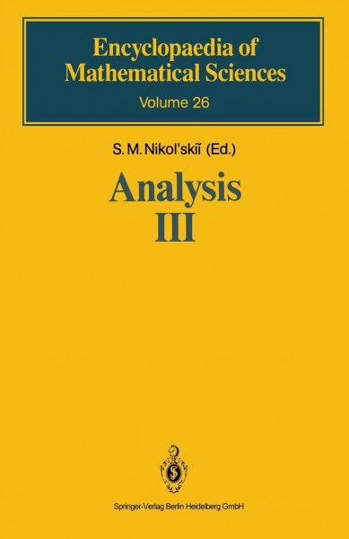 Analysis III: Spaces of Differentiable Functions (Encyclopaedia of Mathematical Sciences, 26, Band 26)