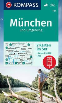 KOMPASS Wanderkarten-Set 184 München und Umgebung (2 Karten) 1:50.000