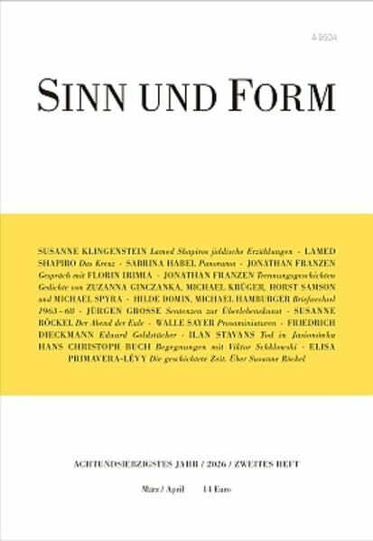 Sinn und Form 2/2026: Beiträge zur Literatur (Sinn und Form: Beiträge zur Literatur)
