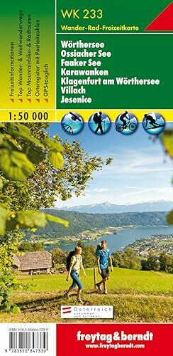 Freytag Berndt Wanderkarten, WK 233, Wörther See - Ossiacher See - Faaker See - Karawanken - Klagenfurt am Wörthersee - Villach - Jesenice, GPS, UTM - Maßstab 1:50 000